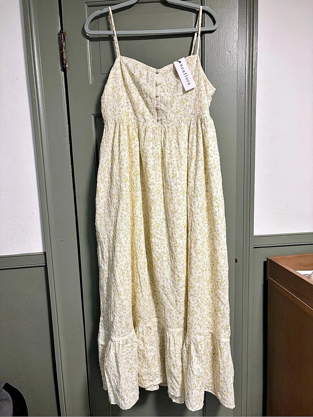 Neuflora Dana Point Dress - Summer Floral Maxi Cream & Yellow NWT